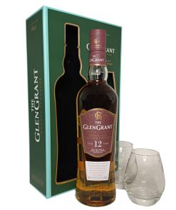 Whisky Single Malt 12 Anni Gift 2 Bicchieri – Glen Grant 70cl (Astucciato)